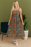 Robe Longue Bohème à Fleurs | Bretelles Légères | Look Estival Coloré