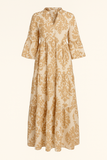 Robe Chemise Longue Imprimé Bohème | Tissu Fluide | Élégante et Décontractée