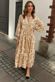 Robe Chemise Longue Imprimé Bohème | Tissu Fluide | Élégante et Décontractée