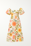 Robe Longue Fleurie | Manches Bouffantes | Colorée & Légère