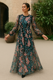 Robe Longue en Tulle Brodé | Élégante | Pièce Romantique