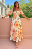 Robe Longue Fleurie | Manches Bouffantes | Colorée & Légère