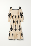 Robe longue bohème brodée | Abricot | Élégance romantique et intemporelle