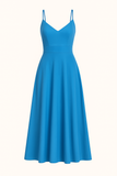 Robe Longue en Satin | Col Bénitier | Silhouette Élégante et Fluide