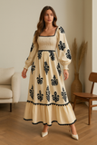 Robe longue bohème brodée | Abricot | Élégance romantique et intemporelle