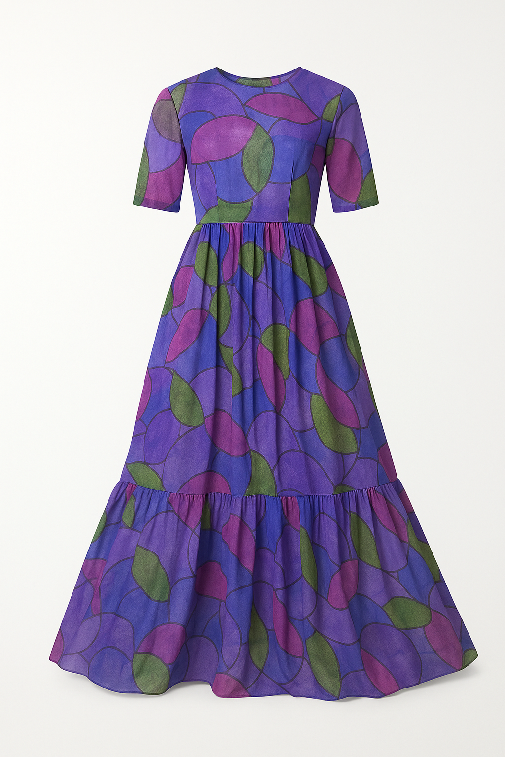 Robe Longue Transparente | Imprimé Multicolore | Élégance Fluide et Légère
