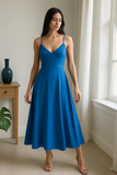 Robe Longue en Satin | Col Bénitier | Silhouette Élégante et Fluide