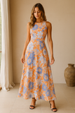 Robe Longue Fleurie à Col Halter | Légère & Aérienne | Parfaite pour l’Été