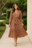 Robe Midi à Volants | Légère & Féminine | Style Cache-Cœur