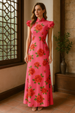 Robe Longue Fleurie à Volants | Élégante & Féminine | Idéale pour les Grandes Occasions