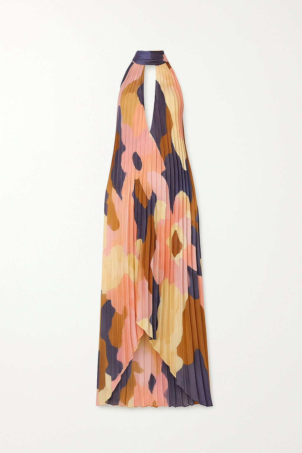 Robe Longue Plissée à Col Halter | Élégante & Fluide | Mode Statement