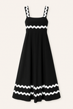 Robe Longue à Bretelles Ondulées | Été | Fluide & Élégante