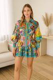 Robe Mini Bohème | Audacieuse & Colorée | Une Œuvre d’Art à Porter
