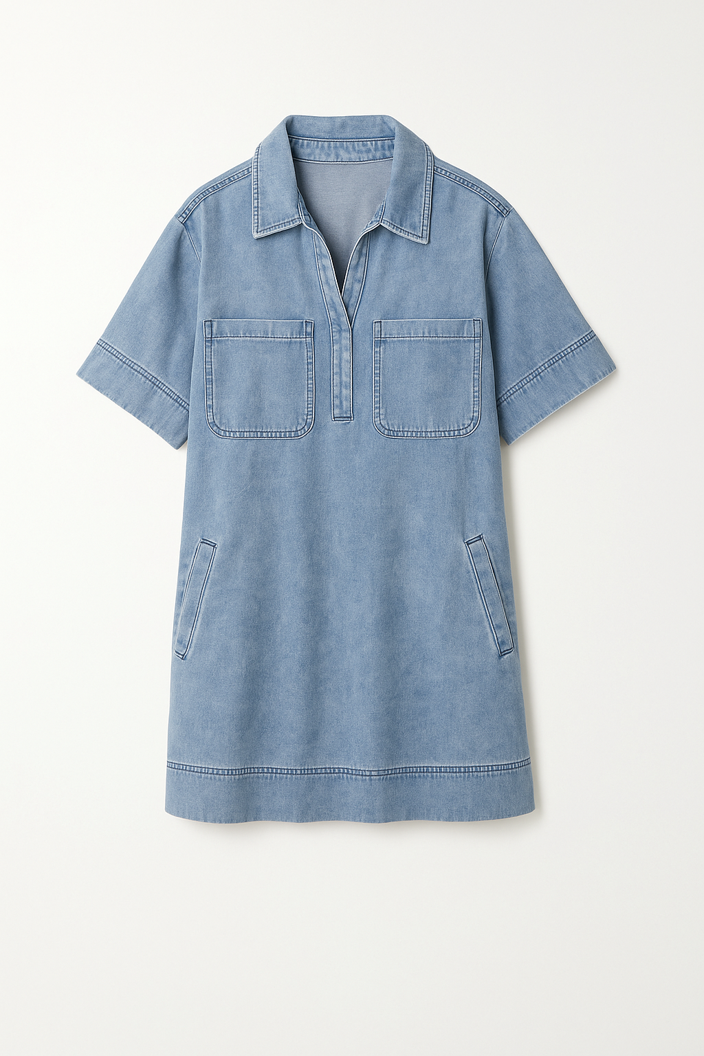 Robe Chemise en Jean | Bleu Beau | Décontractée & Tendance