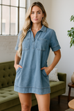 Robe Chemise en Jean | Bleu Beau | Décontractée & Tendance