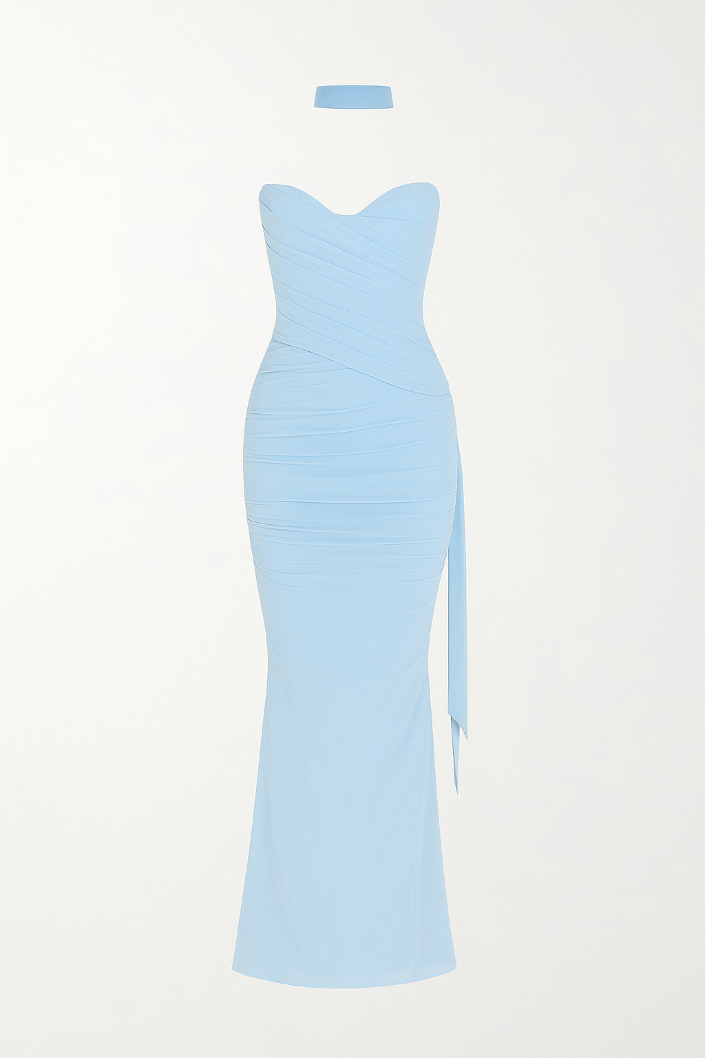 Robe Longue Froncée Sans Bretelles | Élégante | Ajustée & Sophistiquée