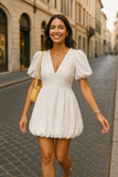 Robe Courte Bouffante Brodée | Légère & Élégante | Incontournable Estival