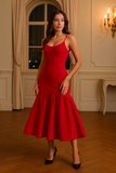 Robe Midi Élégante à Volants | Chic | Féminine et Intemporelle