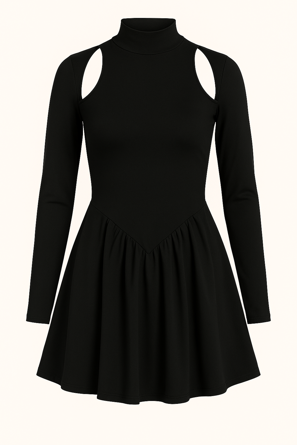 Robe courte à manches longues et découpes | Noire | Audacieuse, élégante et prête pour vos soirées