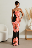 Robe Longue Satinée Fleurie | Élégante | Chic et Fluide