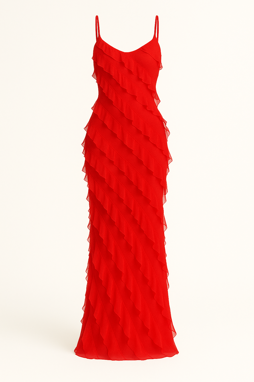 Robe Longue Volants | Élégante et Glamour | Parfaite pour les Événements et Soirées