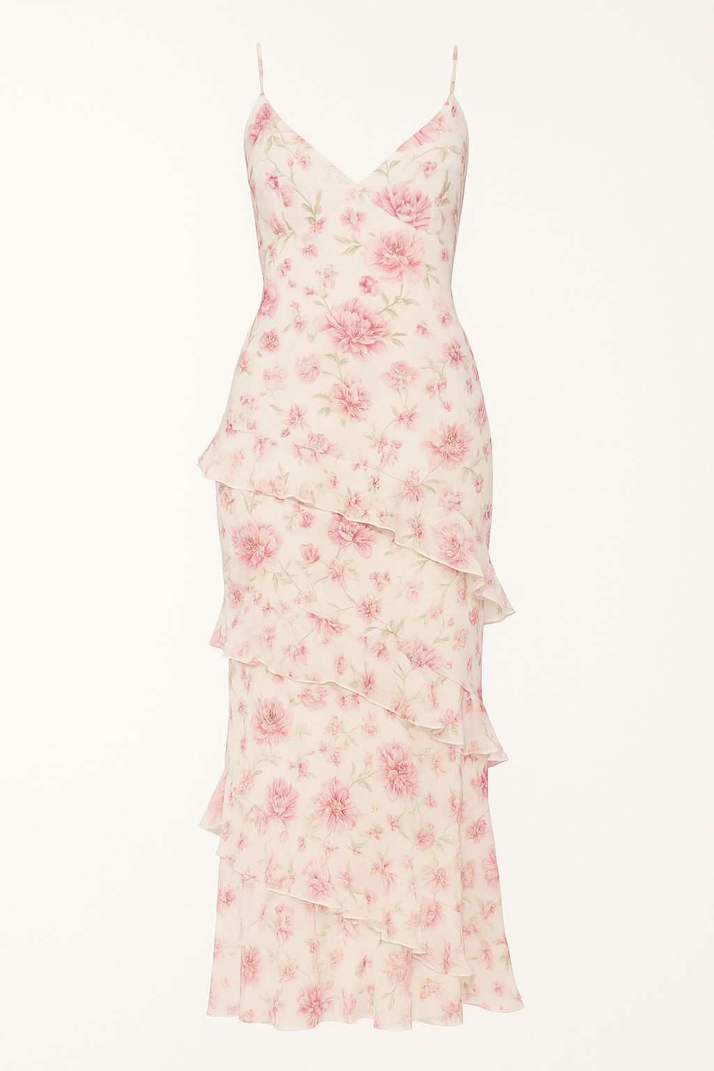 Robe Longue Fleurie à Volants | Romantique | Fluide et Féminine