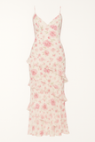 Robe Longue Fleurie à Volants | Romantique | Fluide et Féminine