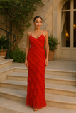 Robe Longue Volants | Élégante et Glamour | Parfaite pour les Événements et Soirées