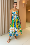 Robe Midi à Imprimé Artistique | Vibrante | Élégante et Unique