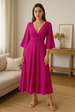 Robe Longue en Mousseline à Nœud Twist | Élégante et Fluide | Parfaite pour Mariages et Événements d'Été