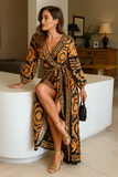 Robe Longue Imprimé Baroque | Élégante & Audacieuse | Parfaite pour les Soirées d'Été et les Occasions Spéciales