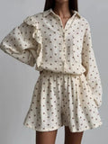Ensemble à Volants Imprimé Cœur | Chic & Tendance | Léger & Stylé