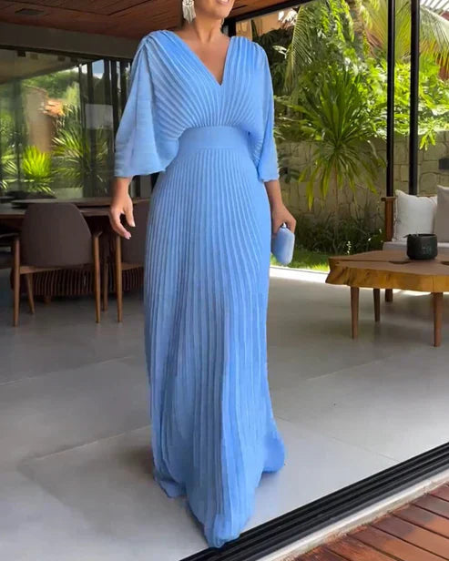 Robe Longue Plissée Élégante | Fluide | Chic & Sophistiquée