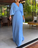 Robe Longue Plissée Élégante | Fluide | Chic & Sophistiquée