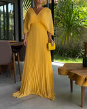 Robe Longue Plissée Élégante | Fluide | Chic & Sophistiquée