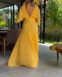 Robe Longue Plissée Élégante | Fluide | Chic & Sophistiquée