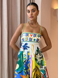 Robe Midi à Imprimé Artistique | Vibrante | Élégante et Unique