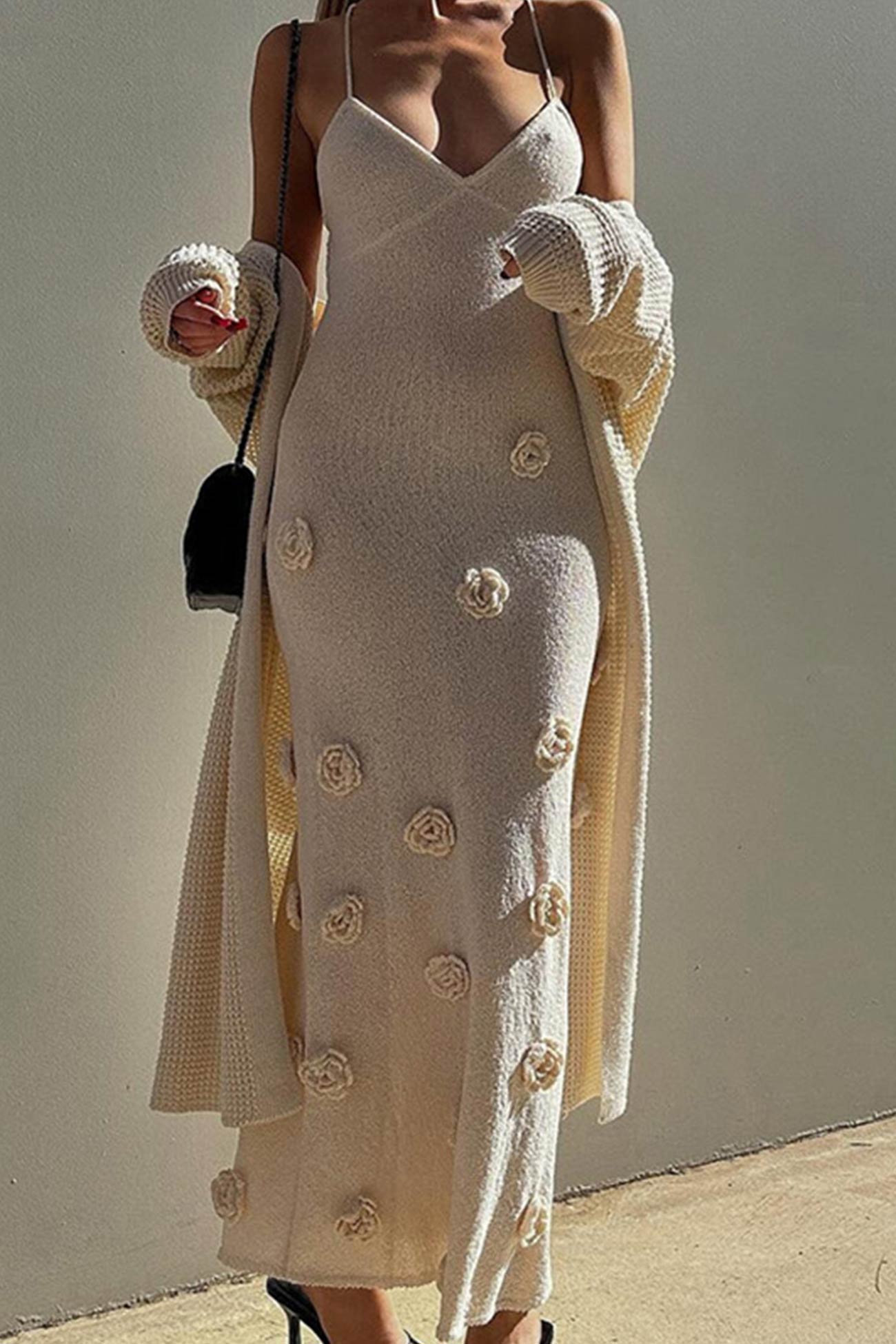 Robe Midi Fleurie 3D | Élégante | Romantique et Féminine