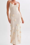 Robe Midi Fleurie 3D | Élégante | Romantique et Féminine