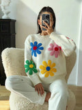 Pull Brodé à Fleurs | Oversize | Confort & Style