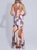 Robe Longue Plissée à Col Halter | Élégante & Fluide | Mode Statement