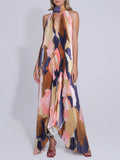 Robe Longue Plissée à Col Halter | Élégante & Fluide | Mode Statement