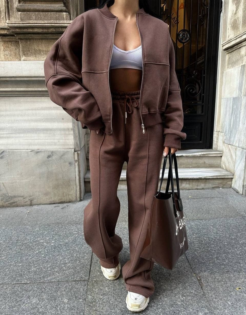 Ensemble Décontracté Zippé Oversize | Confort Streetwear | Relax & Tendance