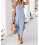 Robe Longue à Col Halter | Élégante | Légère & Fluide
