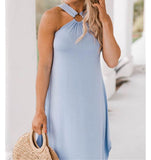Robe Longue à Col Halter | Élégante | Légère & Fluide