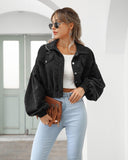 Veste Courte en Velours Côtelé | Manches Oversize | Tendance & Confortable