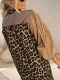 Robe Chemise Rayée & Léopard | Audacieuse | Tendance & Chic