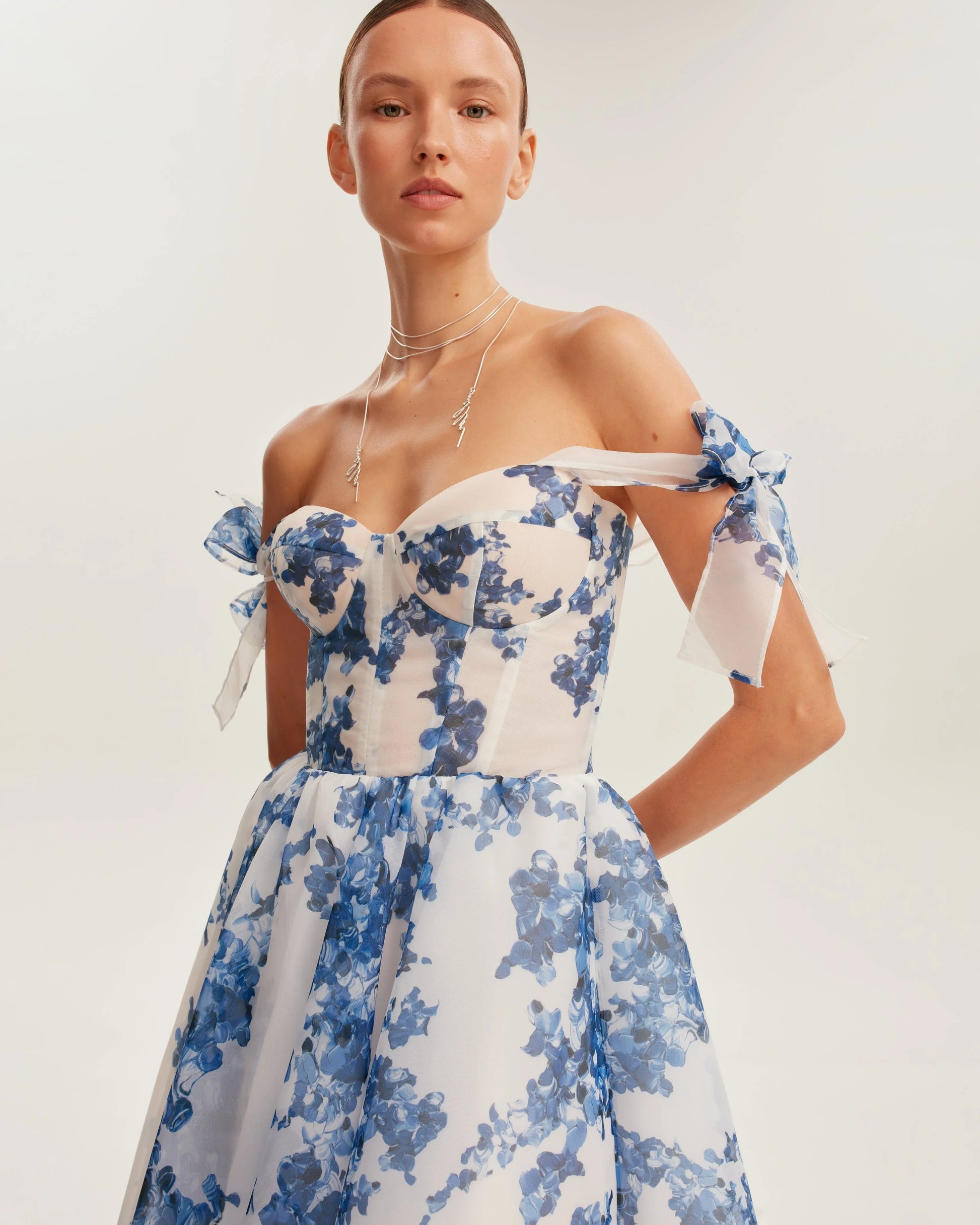 Robe Midi Fleurie | Imprimé Bleu Romantique | Légère & Élégante