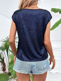 Top Sans Manches à Sequins | Brillant | Glamour et Polyvalent