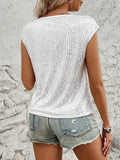 Top Sans Manches à Sequins | Brillant | Glamour et Polyvalent